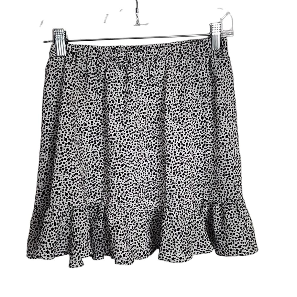 Polly Speckled Ruffle Bottom Skirt, Size 4
